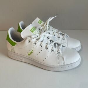 Adidas x Disney Kermit the Frog Sneakers Unisex White Athletic Shoes Kids Sz 4.5